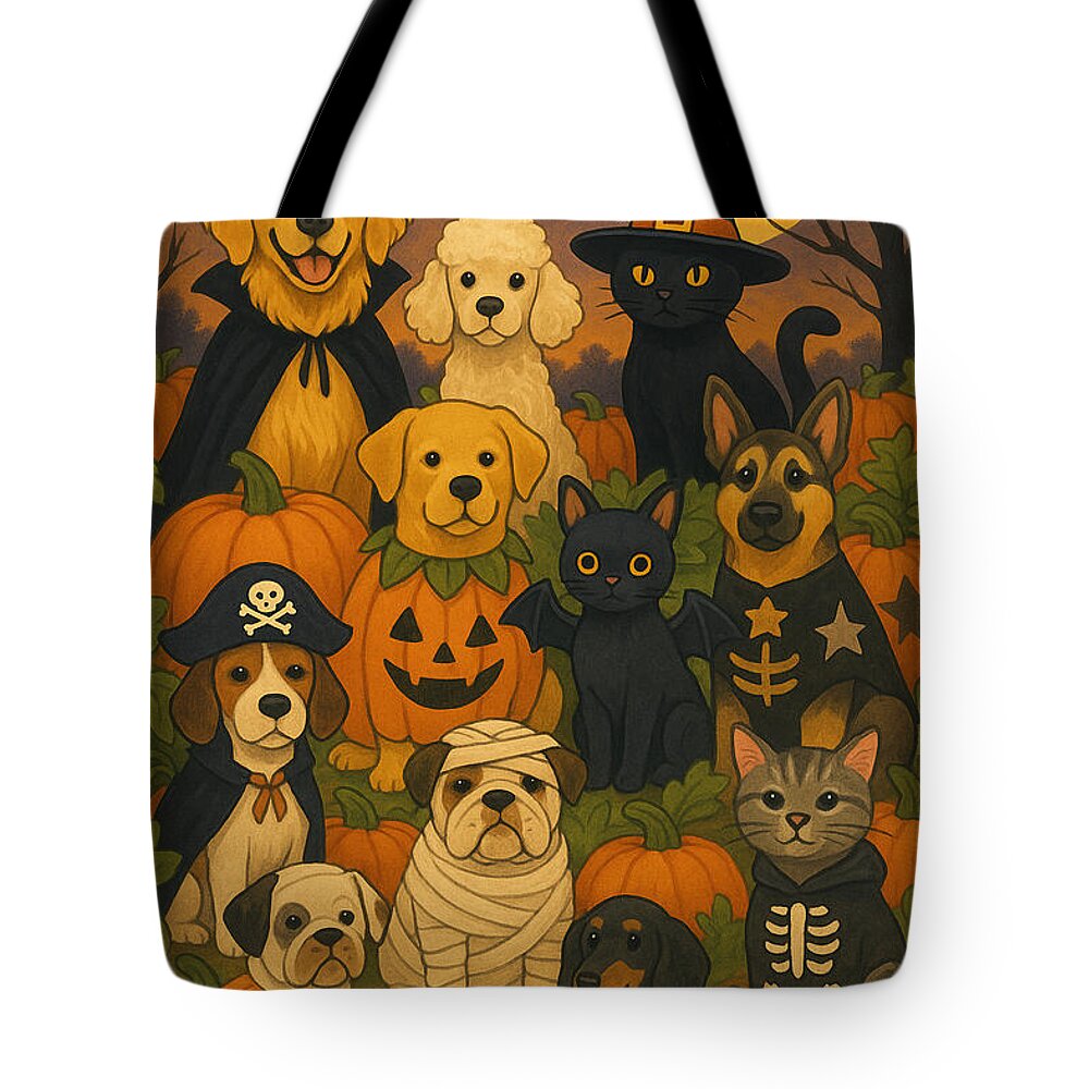 Halloween Pets Gathering - Tote Bag