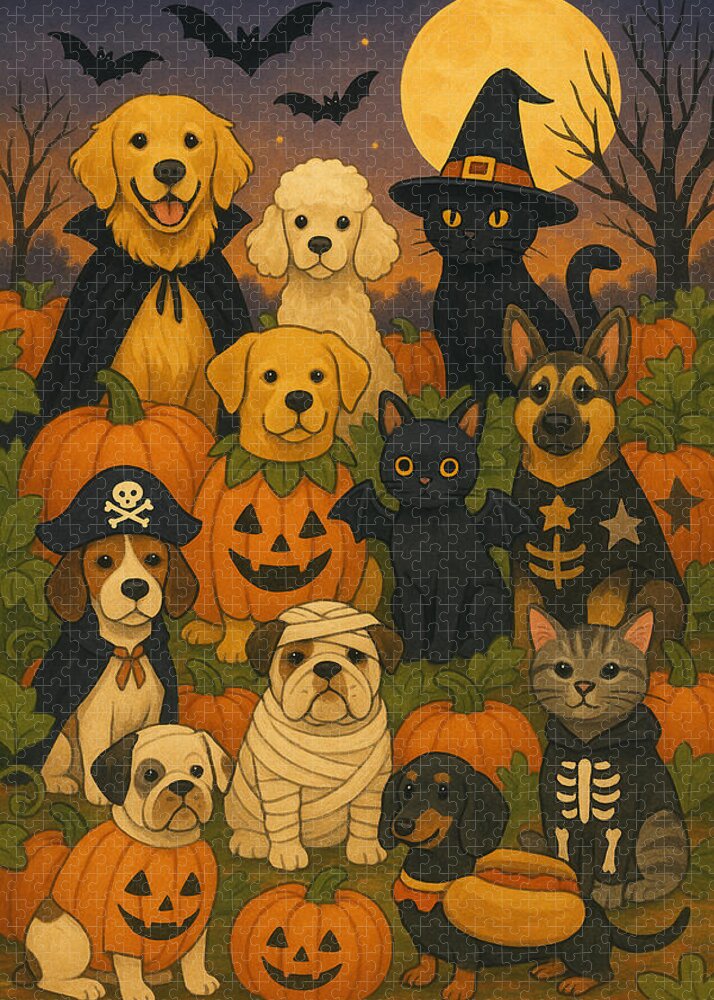 Halloween Pets Gathering - Puzzle