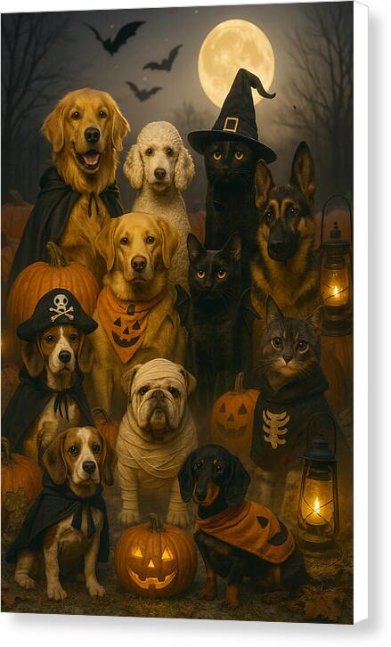 Halloween Pets in Costume - Canvas Print