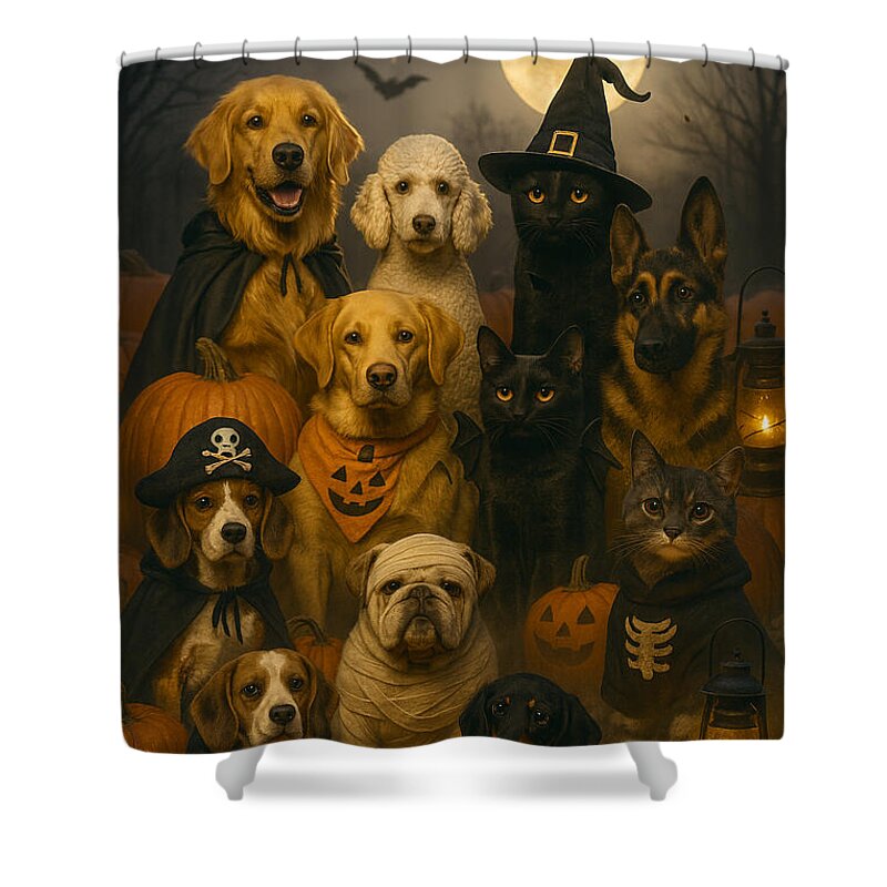 Halloween Pets in Costume - Shower Curtain