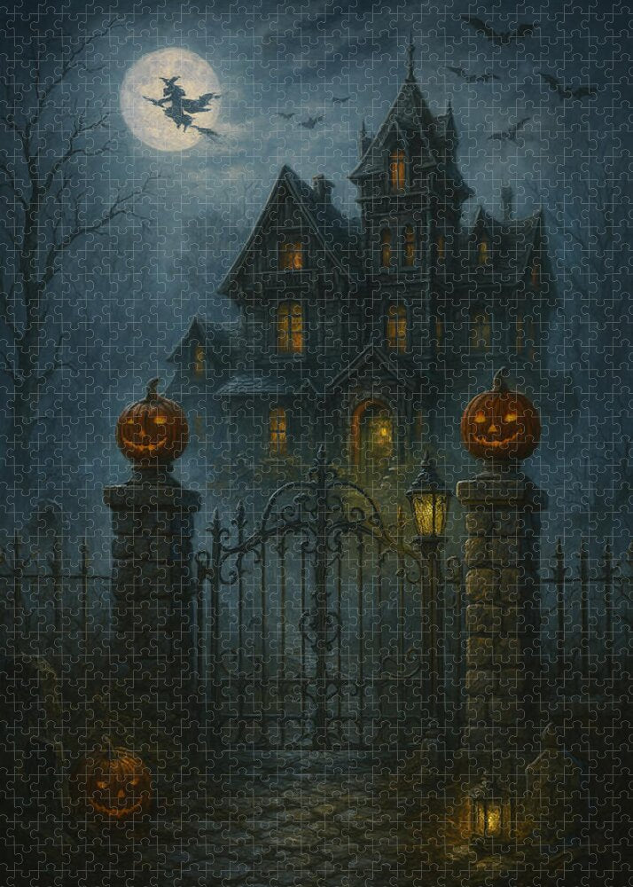 Haunted House Under Full Moon - Puzzle