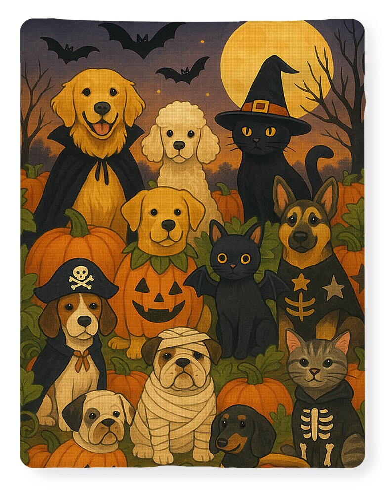 Halloween Pets Gathering - Blanket