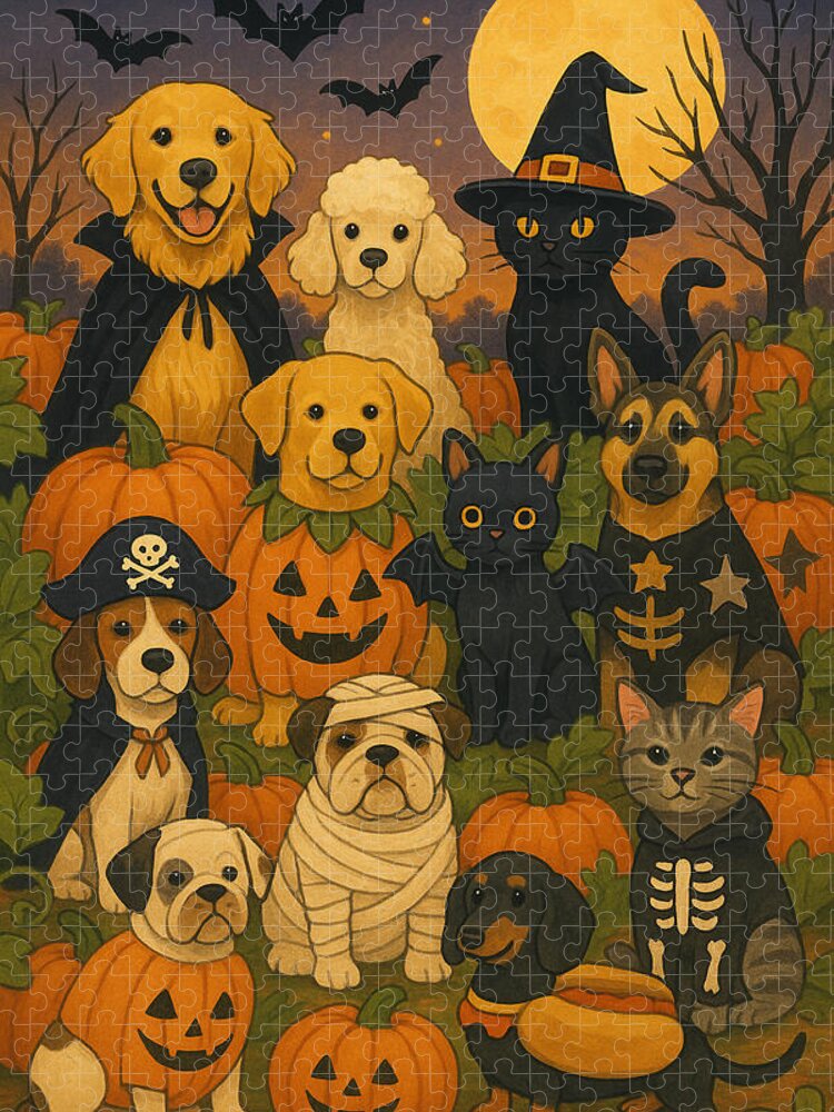 Halloween Pets Gathering - Puzzle