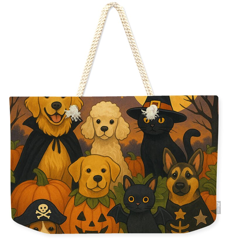 Halloween Pets Gathering - Weekender Tote Bag