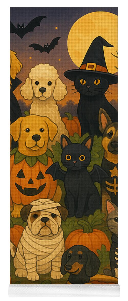 Halloween Pets Gathering - Yoga Mat