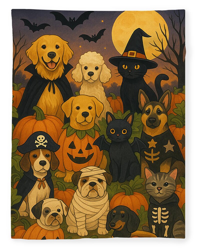 Halloween Pets Gathering - Blanket