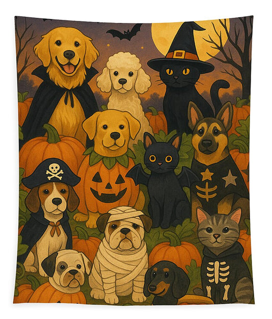 Halloween Pets Gathering - Tapestry
