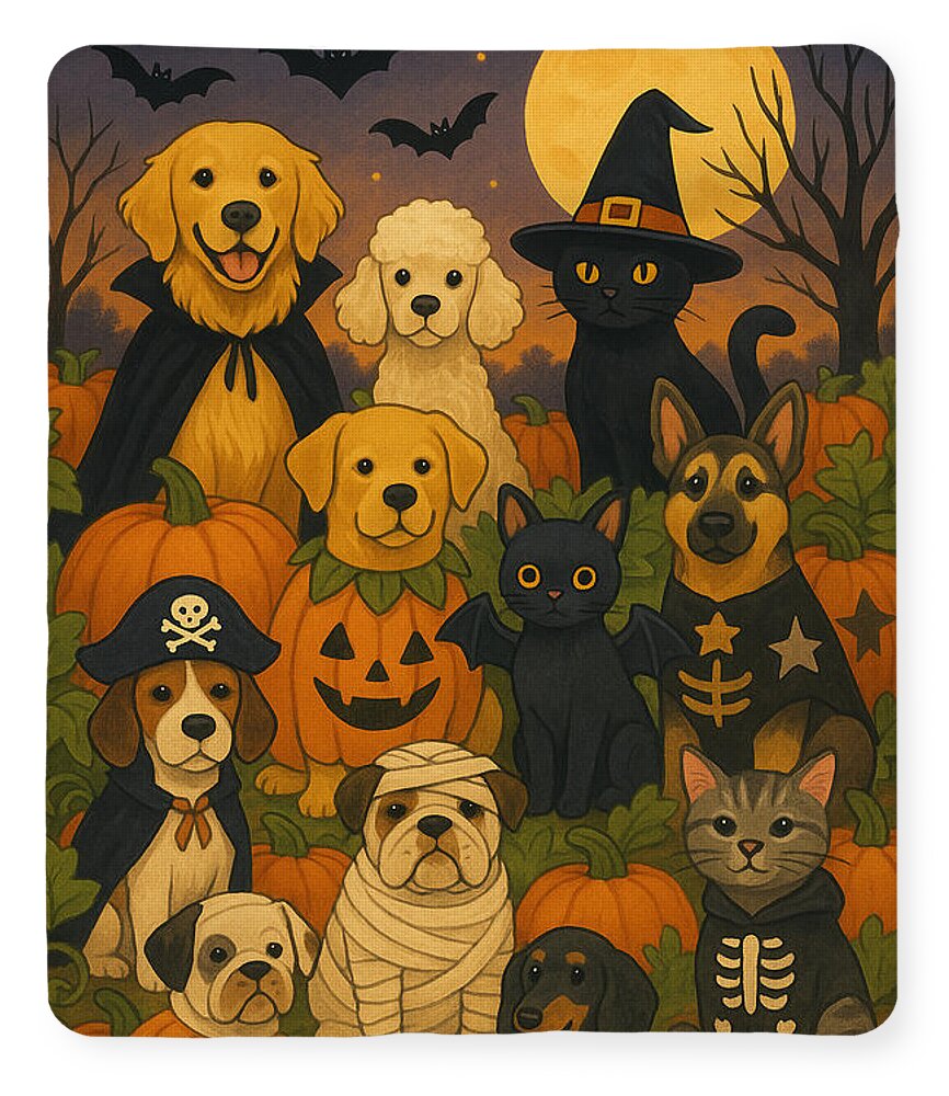 Halloween Pets Gathering - Blanket