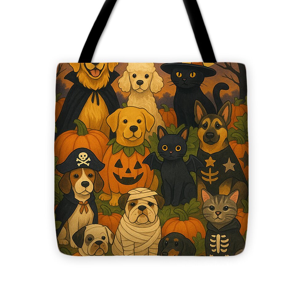 Halloween Pets Gathering - Tote Bag
