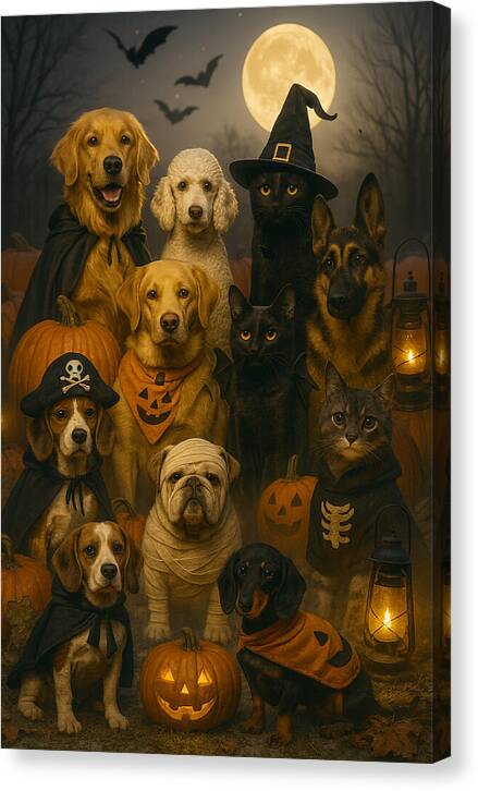 Halloween Pets in Costume - Canvas Print