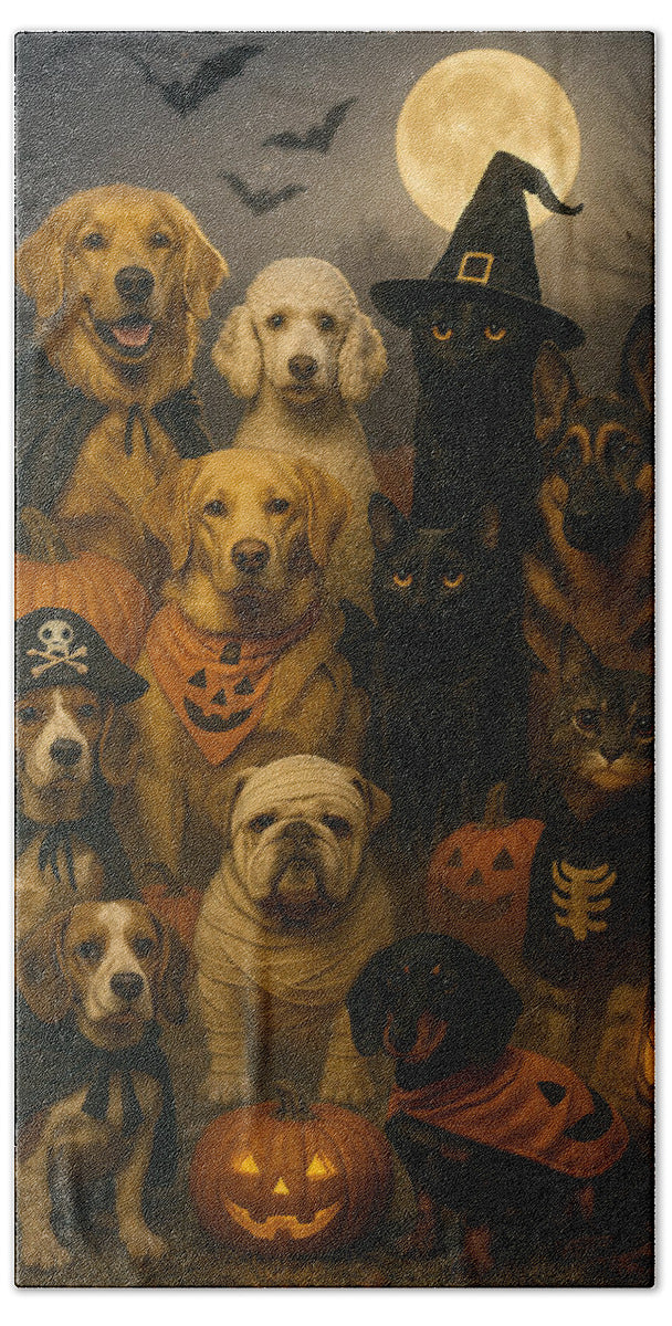 Halloween Pets in Costume - Bath Towel