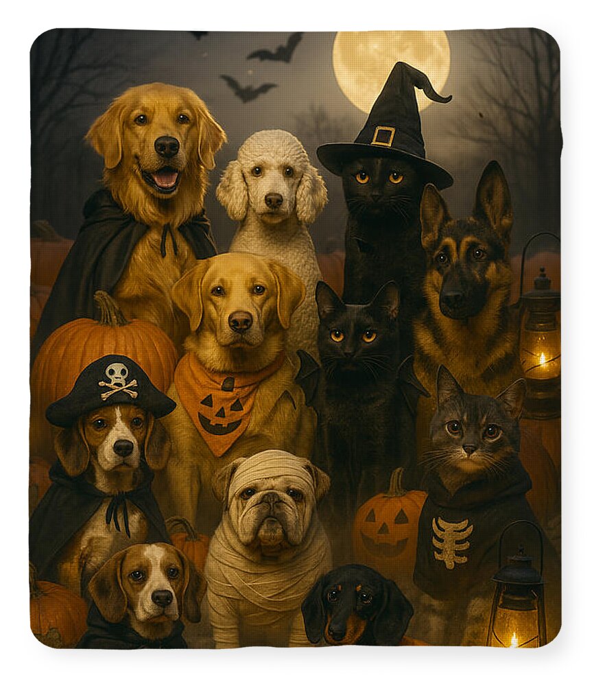 Halloween Pets in Costume - Blanket