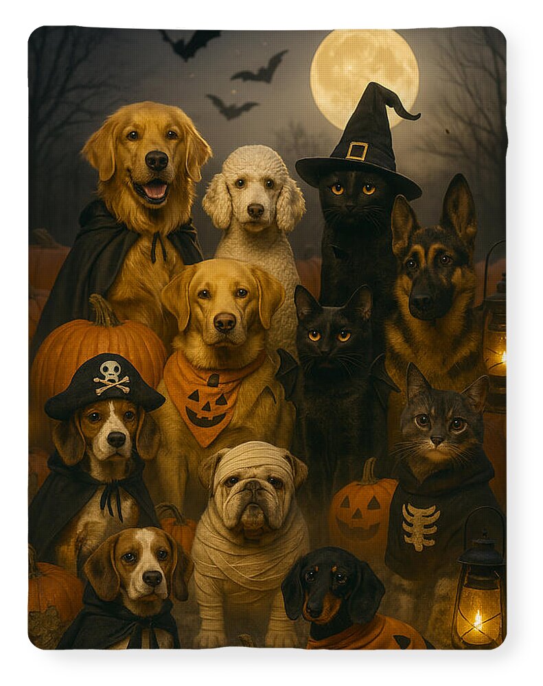 Halloween Pets in Costume - Blanket