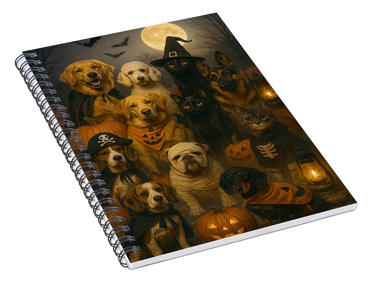 Halloween Pets in Costume - Spiral Notebook