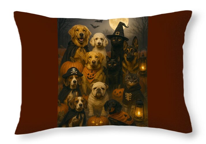 Halloween Pets in Costume - Throw Pillow
