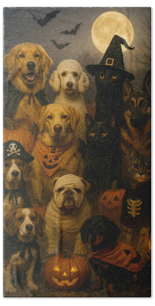 Halloween Pets in Costume - Beach Towel