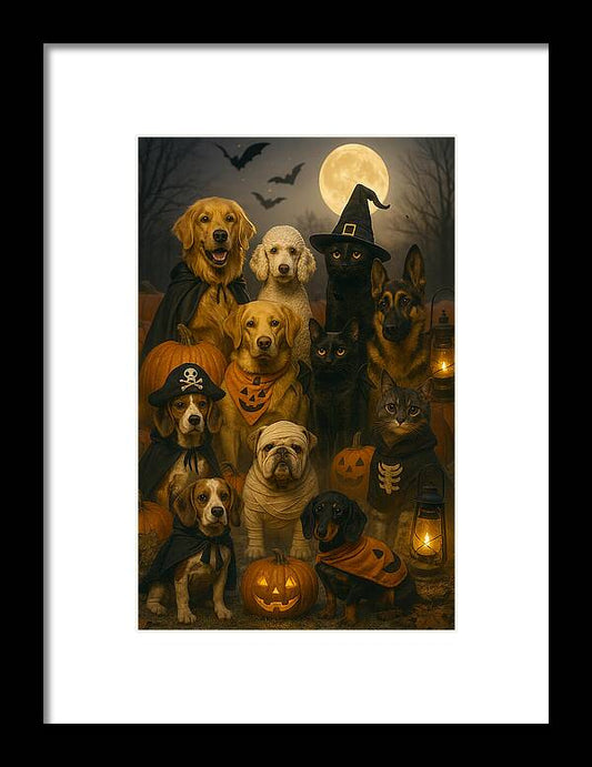 Halloween Pets in Costume - Framed Print